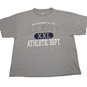 Soffe US NAVY Graphic T Shirt Men XL Gray Athletic Dept Military Workout Cadet